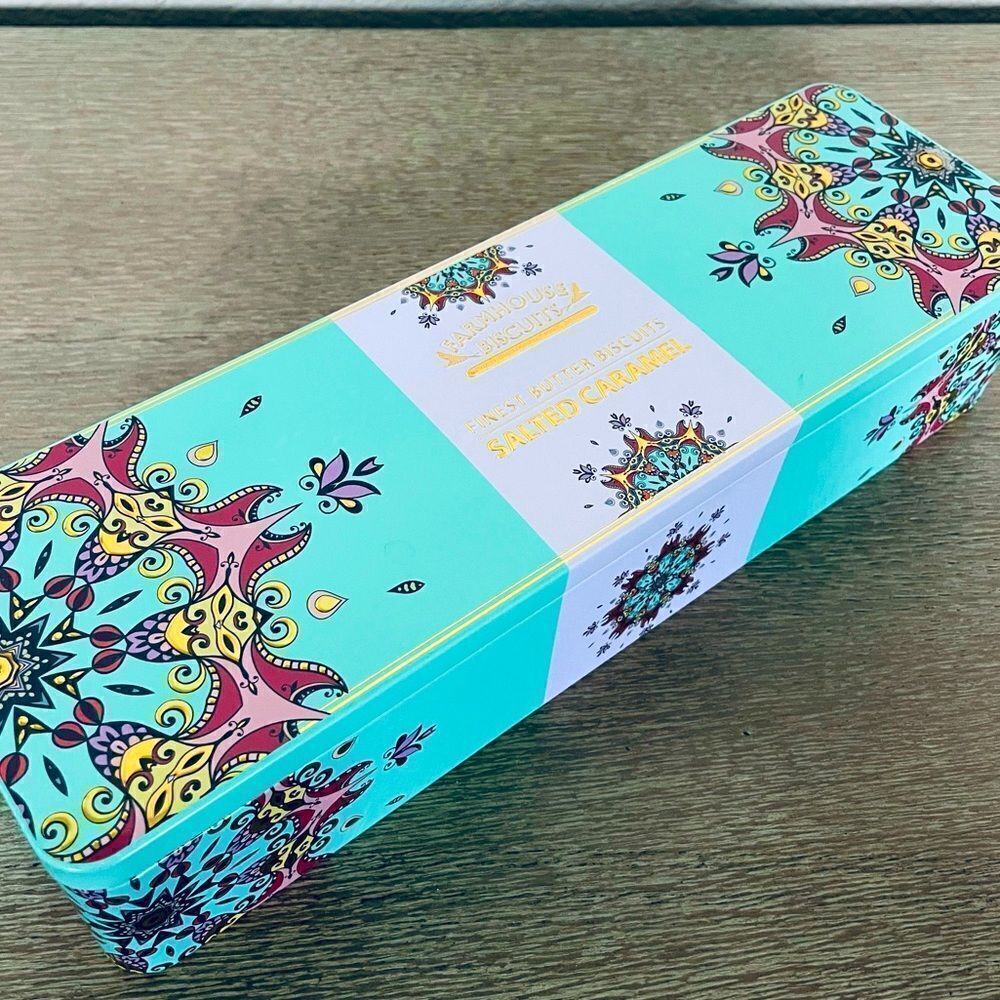 Decorative Boho Print Tin Lidded Trinket Storage Container
